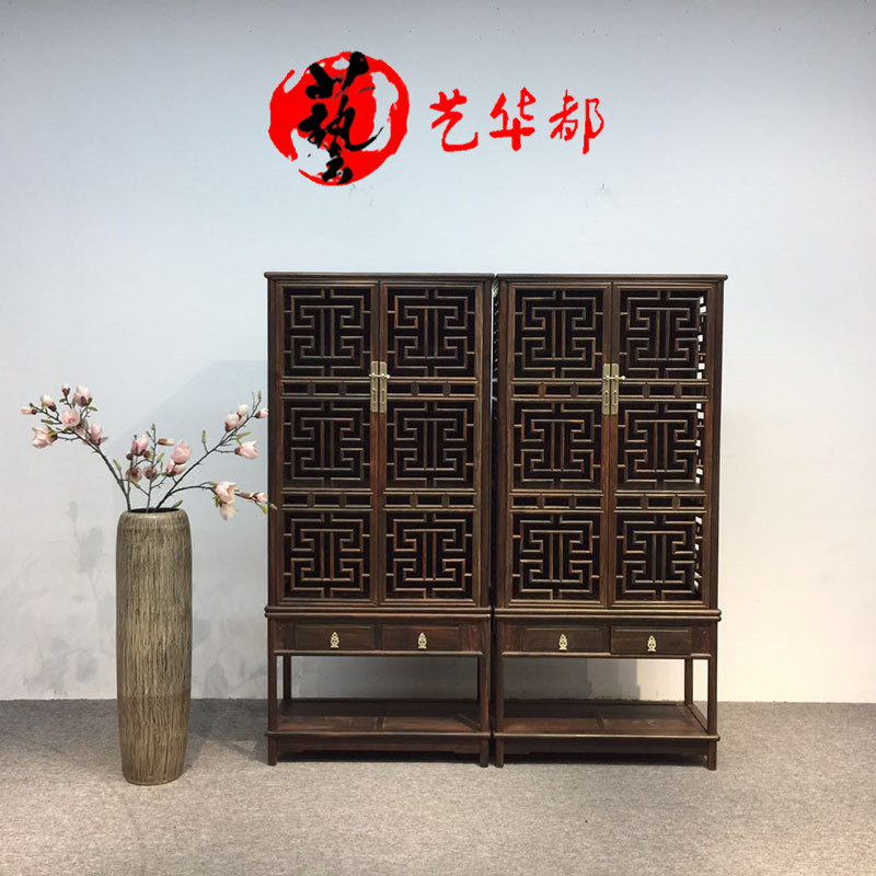 红木家具大红酸枝书柜书架万字格款架交趾黄檀文件架摆件架置物柜