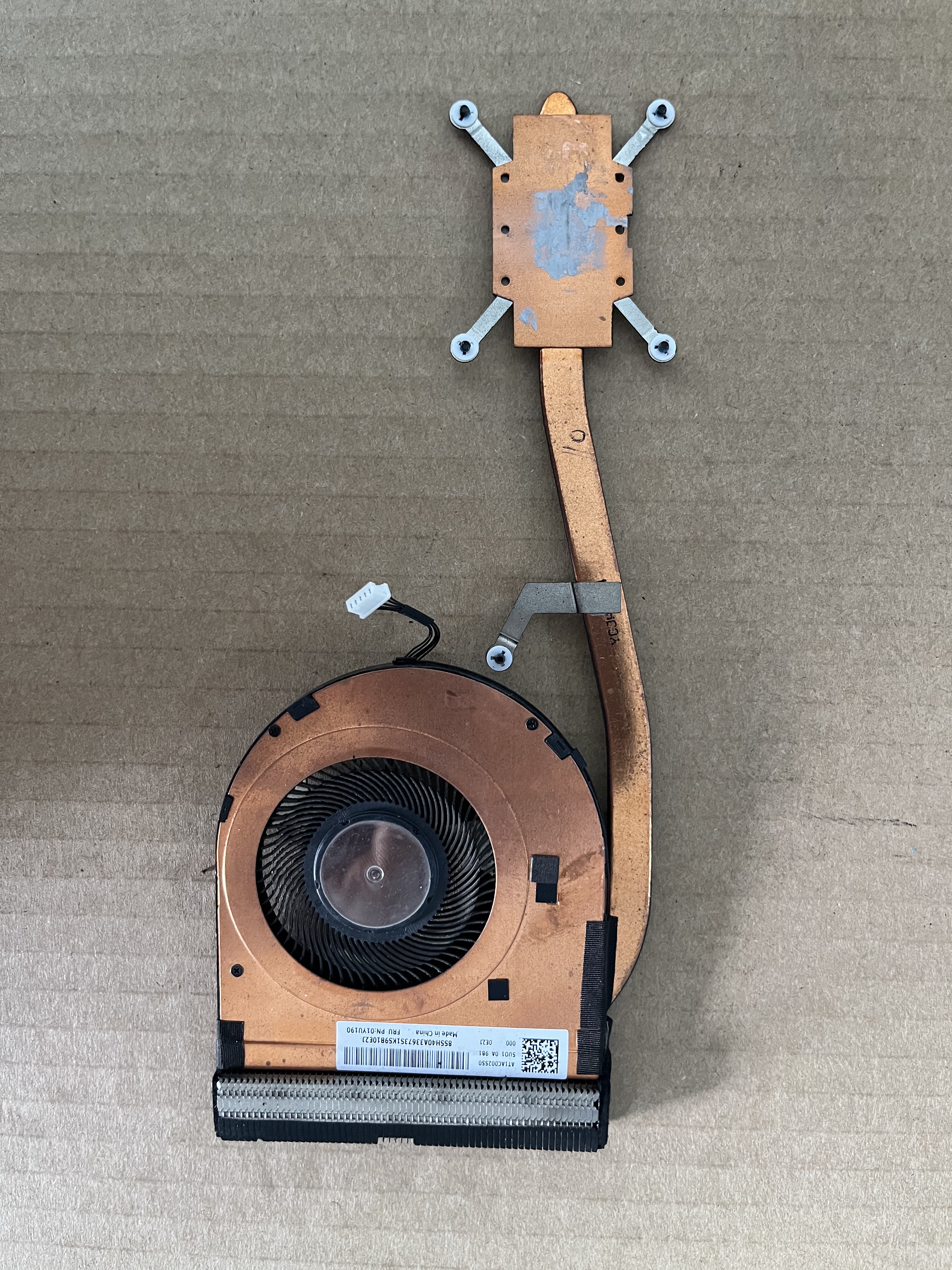 拆机 联想THINKPAD T490 散热器风扇01YU190