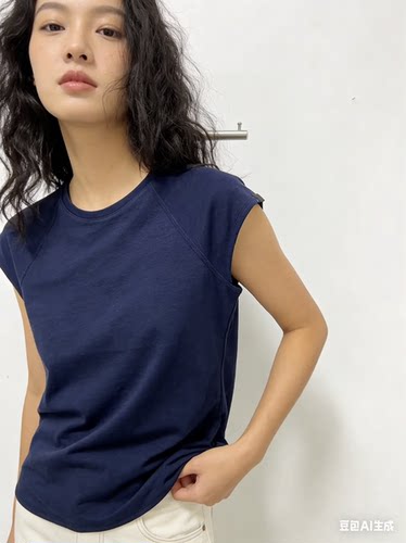 正确版还原RARE“利落时髦”小飞袖插肩修身T恤 黑色/藏蓝/白色