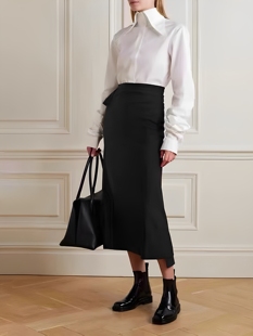 半身裙 row不对称醋酸垂感软糯绉纱中长围裹式 正确版 还原Th