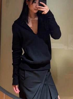 宅女同款加绒街头低领卫衣