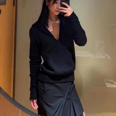 宅女同款加绒街头低领卫衣