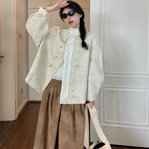 三花【凛冬】新中式国风外套女春秋款2024新棒球服独特超好看