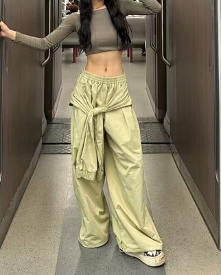 复古低腰休闲宽松长裤运动工装裤