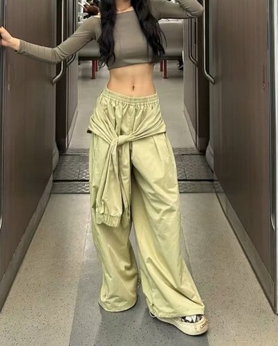 复古低腰休闲宽松长裤运动工装裤