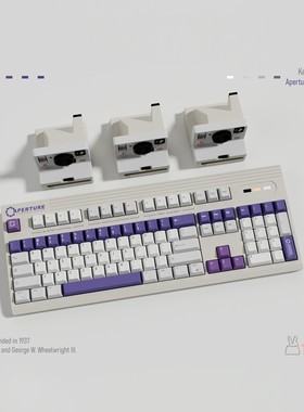 【现货】TUTKEYS 复古紫色灰白相机灰色土酱键帽热升华键帽紫