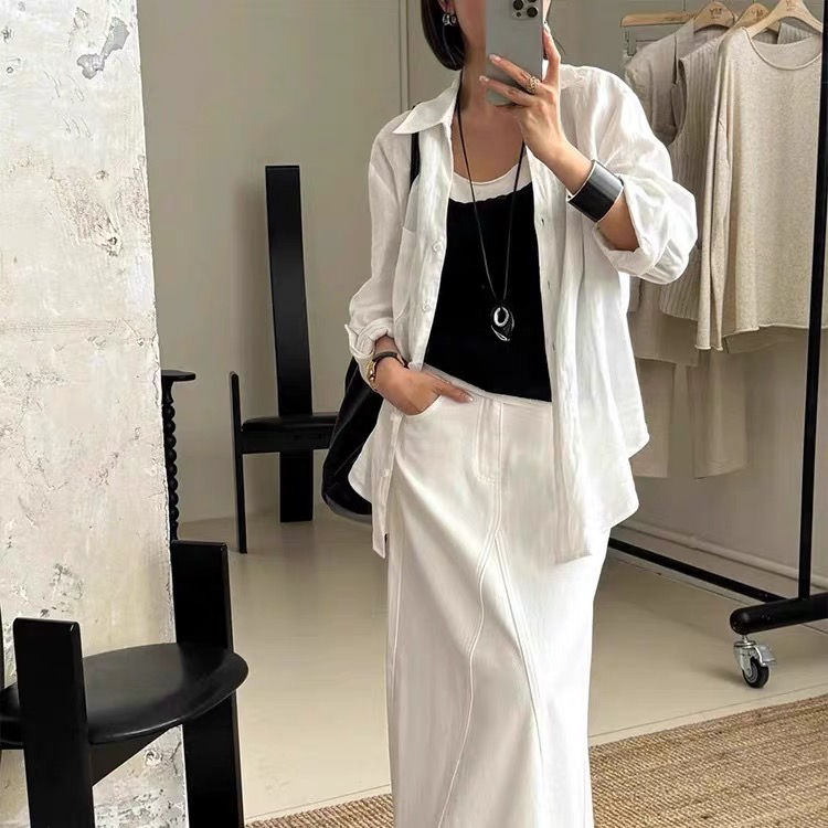 重工轻奢高级感黑玛瑙长款皮绳吊坠项链自由打结可调节百搭毛衣链