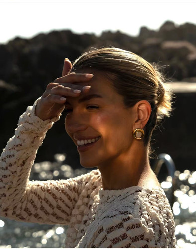 小众设计aureum复古时尚大珍珠耳钉菱纹耳环夸张轻奢气质法式耳夹