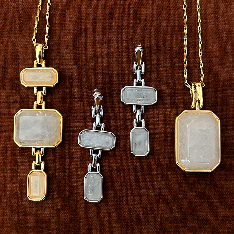 明星同款方形宝石项链耳环戒指套装小众轻奢高级感时尚气质百搭女,饰品/流行首饰/时尚饰品新,组合套装,淘宝优惠券,粉丝福利购,淘宝优惠卷