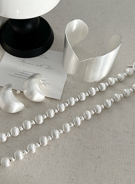 lisawang同款小众设计925银针拉丝宽面拱门耳环Orbit宽面气质轻奢