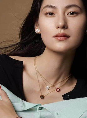 新年柿柿如意项链耳钉天然石吊坠法式气质轻奢时尚高级感百搭饰品