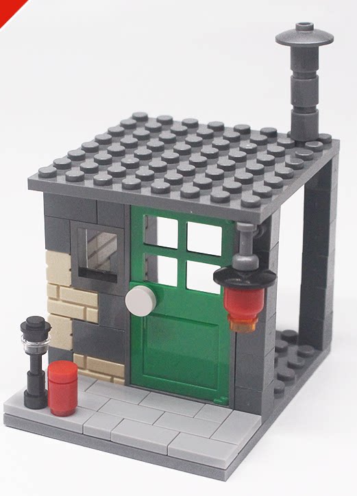 乐高乐高拼插益智diy积木房子路灯烟囱装饰模型街景墙砖