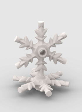 小积木颗粒冬日雪花结晶冰晶水晶兼容42409零件DIY圣诞树房屋装饰