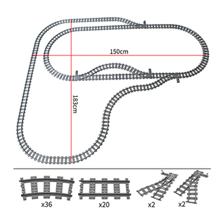 小颗粒积木火车轨道53401+53400零件MOC列车铁路交通铁轨配件