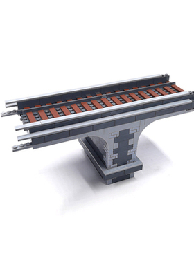 兼容国产MOC小颗粒积木配件列车火车轨道53401分叉轨十字轨交通灯