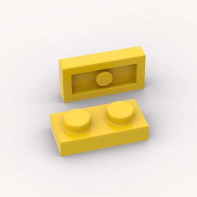 小积木颗粒1x2孔矮片兼容乐高3023零件2孔像素画薄片DIY散件配件