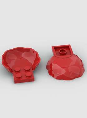 小积木颗粒2x2贝壳4孔兼容18970零件MOC花瓣沙滩建筑装饰DIY配件