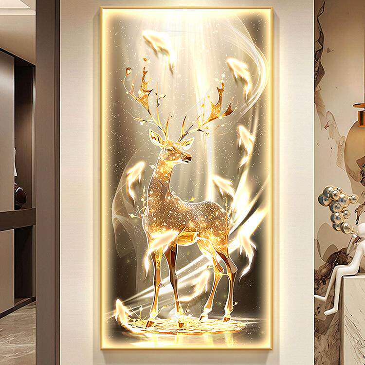 LED灯进门入户玄关装饰画金鹿