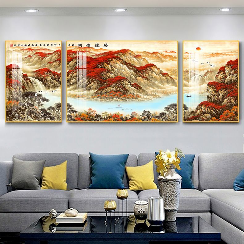 山水画客厅装饰画沙发背景墙挂画