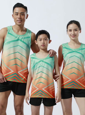 田径服套装男中小学生比赛田径短跑女专业中考跑步训练801718橙色