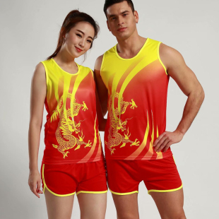 田径服套装男中小学生比赛田径短跑女专业中考跑步训练801112红色