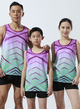 田径服套装男中小学生比赛田径短跑女专业中考跑步训练801718绿色