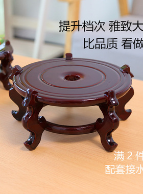 清沁 室内桌面小型花托 花盆底座托盘 包邮花盆架 木质花架子木座