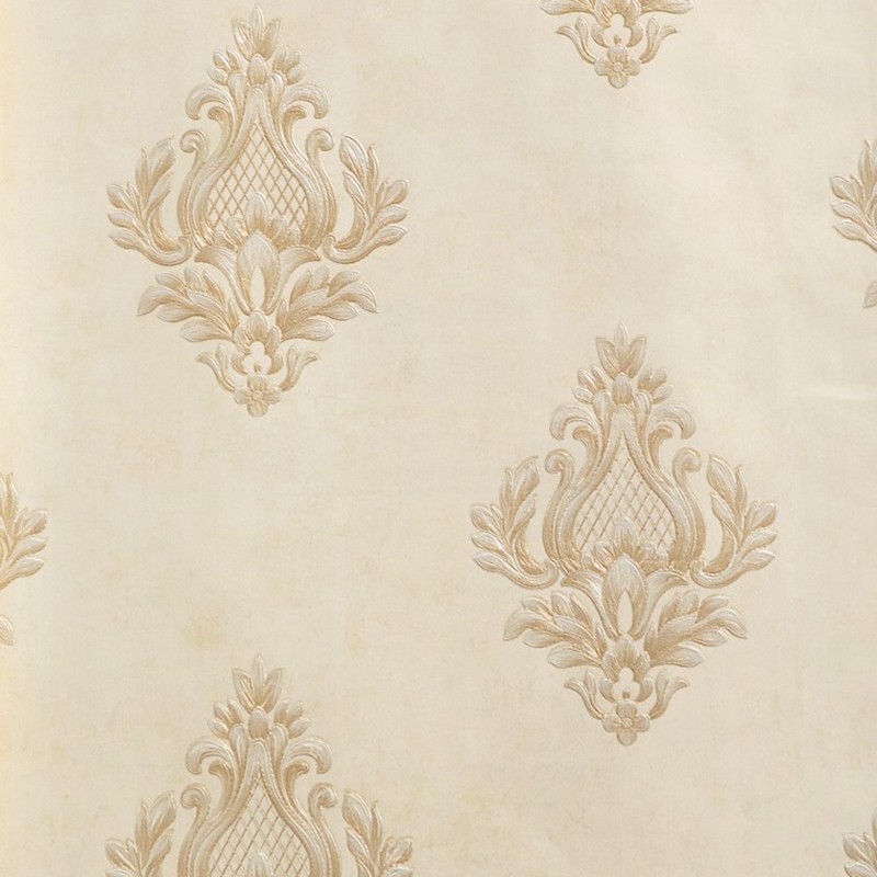 浅黄色复古欧式背景墙纸 3D立体欧式菱形花米白色淡蓝色简欧壁纸,家装主材,无纺布墙纸,淘宝优惠券,粉丝福利购,淘宝优惠卷