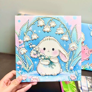 儿童手工diy珍珠钻石画材料包幼儿园益智玩具礼物亲子活动木框画