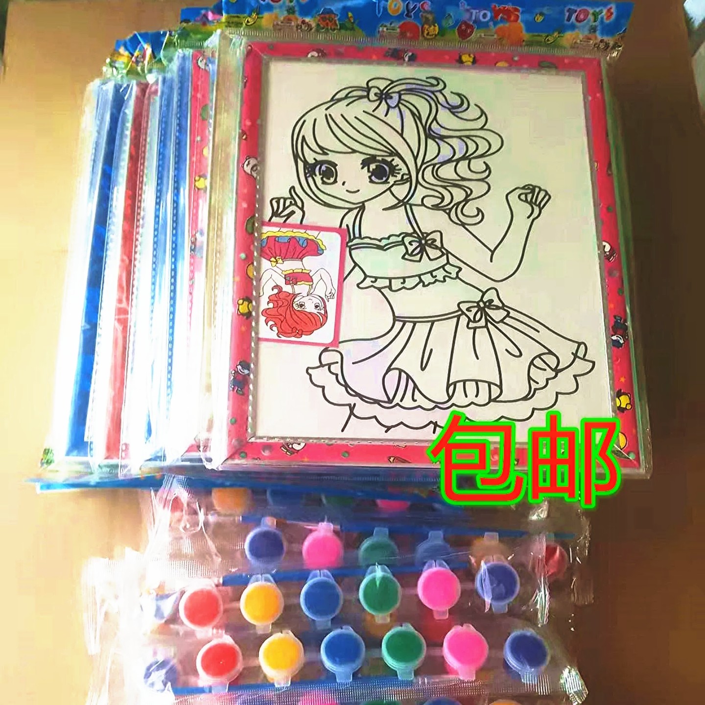儿童新款中性画板涂鸦连体丙烯