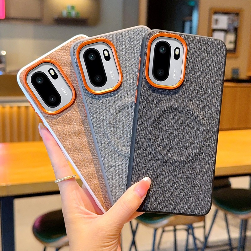 适用一加Ace6商务磁吸布艺壳