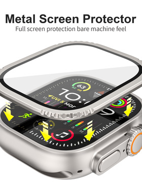 适用AppleWatchUltra3/2手表金属边框齿纹铝合金属表壳保护套49mm