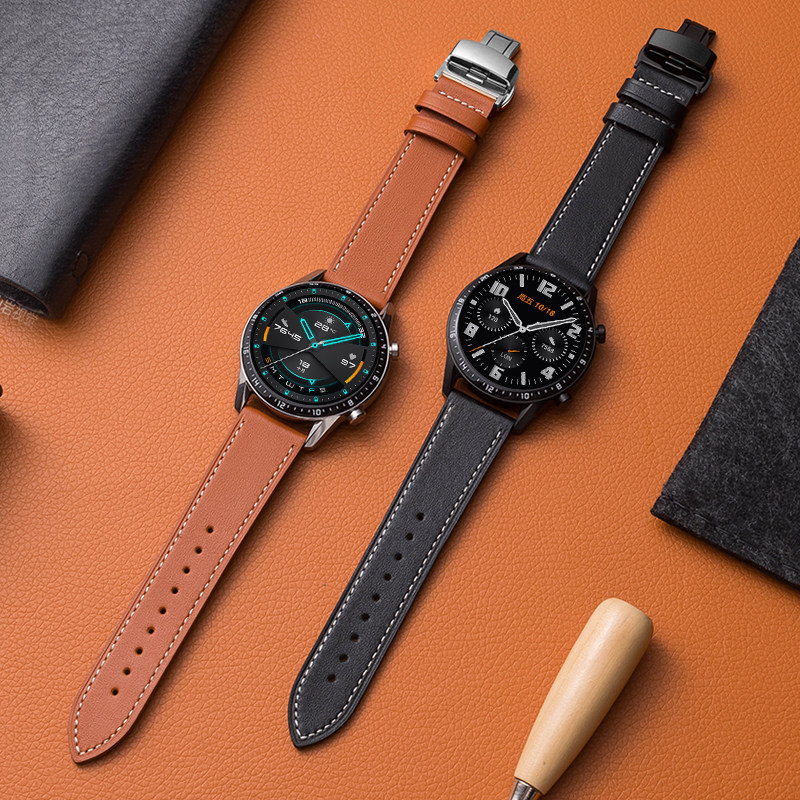 适用华为GT6Pro蝴蝶扣watch5真皮GT5表带荣耀手表5ultra商务腕带