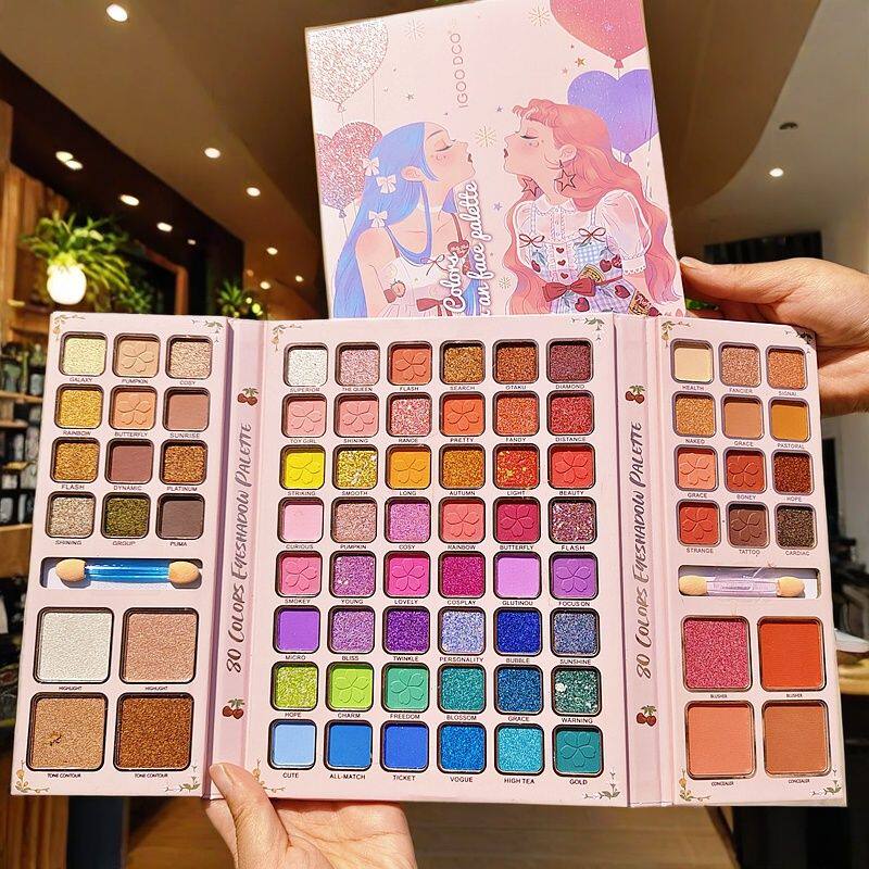 80色眼影盘珠光哑光高光修容一体盘大地色系多功能折叠彩妆盘,彩妆/香水/美妆工具,眼影,淘宝优惠券,粉丝福利购,淘宝优惠卷