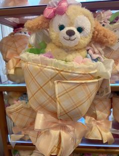 2026年上海迪士尼新品贝儿露露饼饼单头花束贝露双头公仔花束礼物