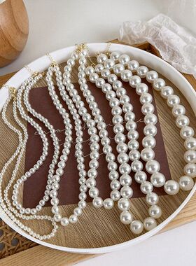 法式少女风品质高亮珍珠简约锁骨链2026春夏韩版ins新款项链颈链