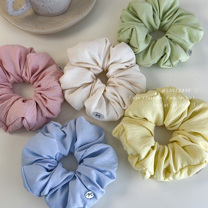多巴胺马卡龙色枕头充棉大肠发圈韩系蝴蝶结小标头绳丸子头发饰女