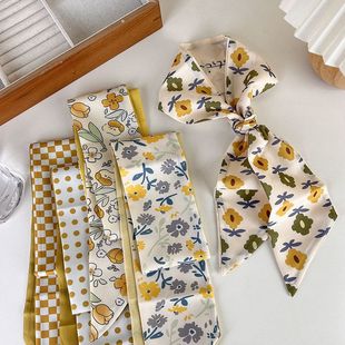 黄色系温柔色春夏新款2026多功能装饰小丝巾女腰带发带领巾绑包包