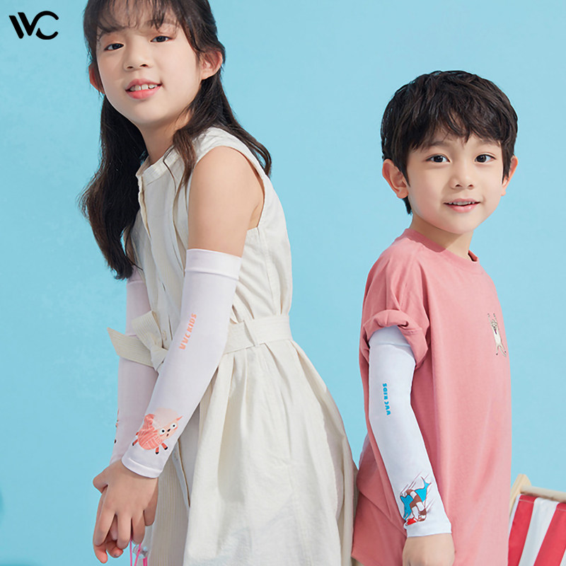 韩国VVC儿童冰丝袖套男女童宝宝冰袖夏季卡通可爱手臂套防紫外线