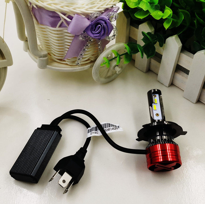 汽车LDE大灯超亮改装h4灯泡h1h7h11远近一体912前照灯9005强光LED