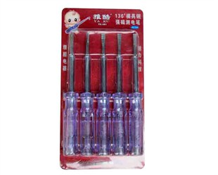 雅酷092钢批测电笔500V 带磁性螺丝批 改刀 螺丝刀 耐冲击 不碎