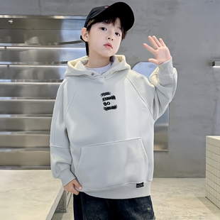 男童春装连帽卫衣2026新款春秋打底衫中大童春秋洋气薄款男孩上衣