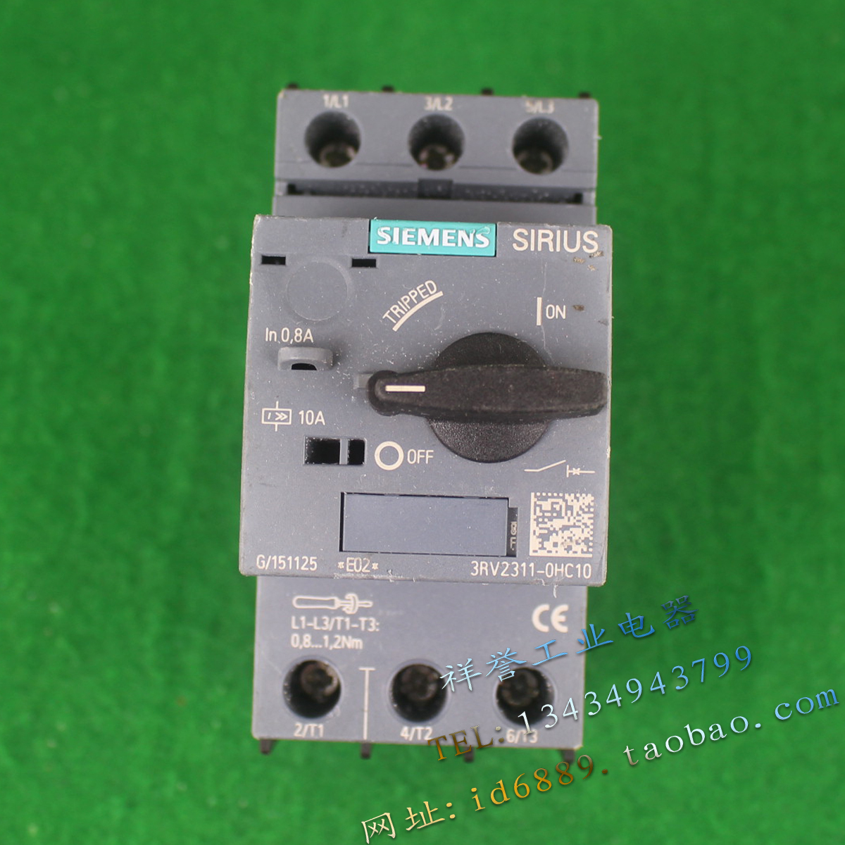 德国 进口 SIEMENS 3RV2311-0HC10 电动机保护断路器 0.8A
