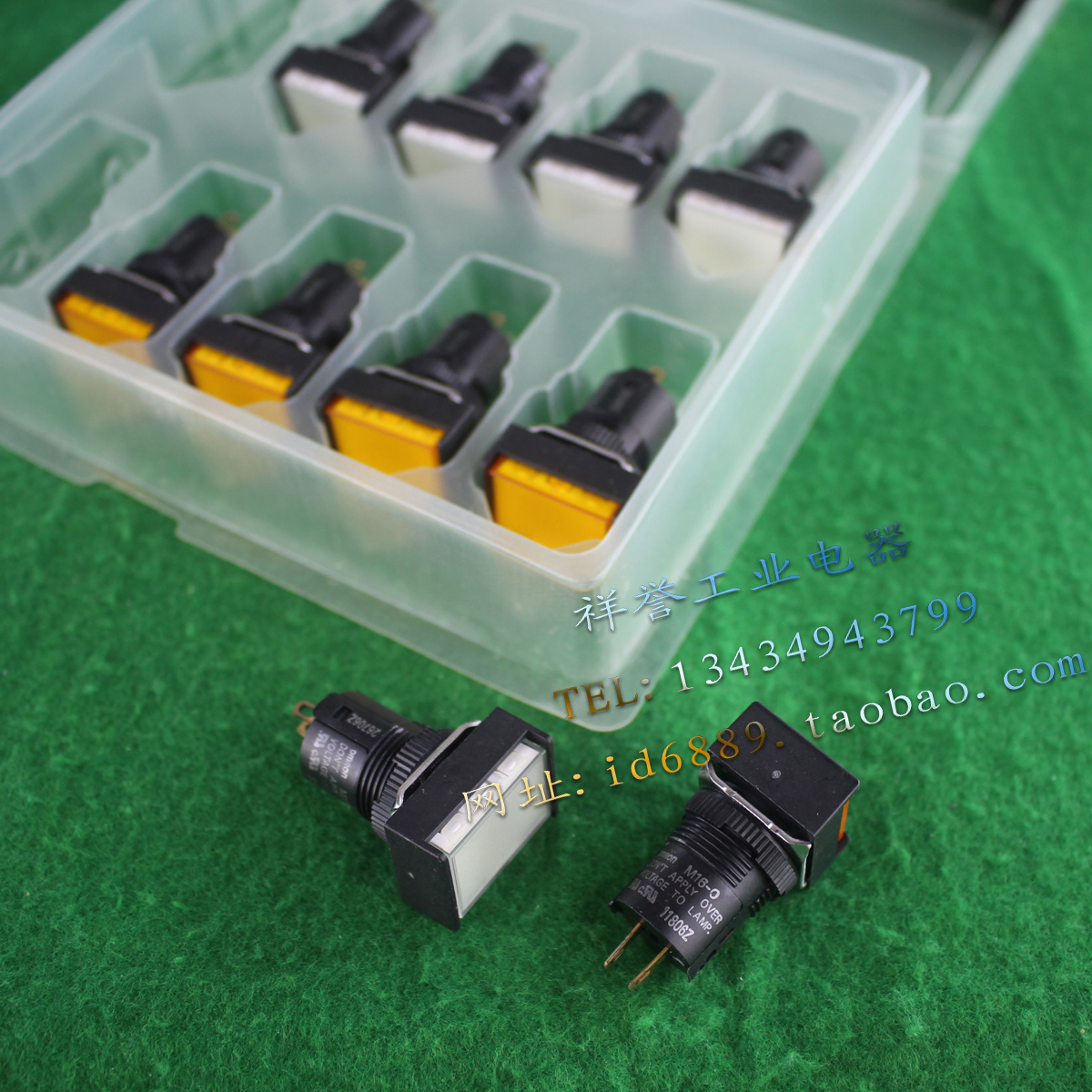 日本 M16-JY 指示灯 M16-JPW 长方形 M16-0 Ф16孔径 橙色 白色