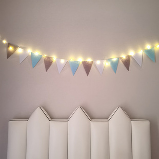 ins无纺布三角彩旗户外野餐露营帐篷装饰吊旗阅读书角游戏屋横幅