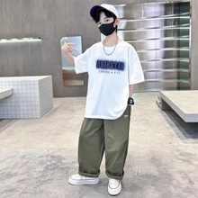 男童短袖长裤套装夏季薄款2025新款中大童装运动衣服夏装潮帅气潮