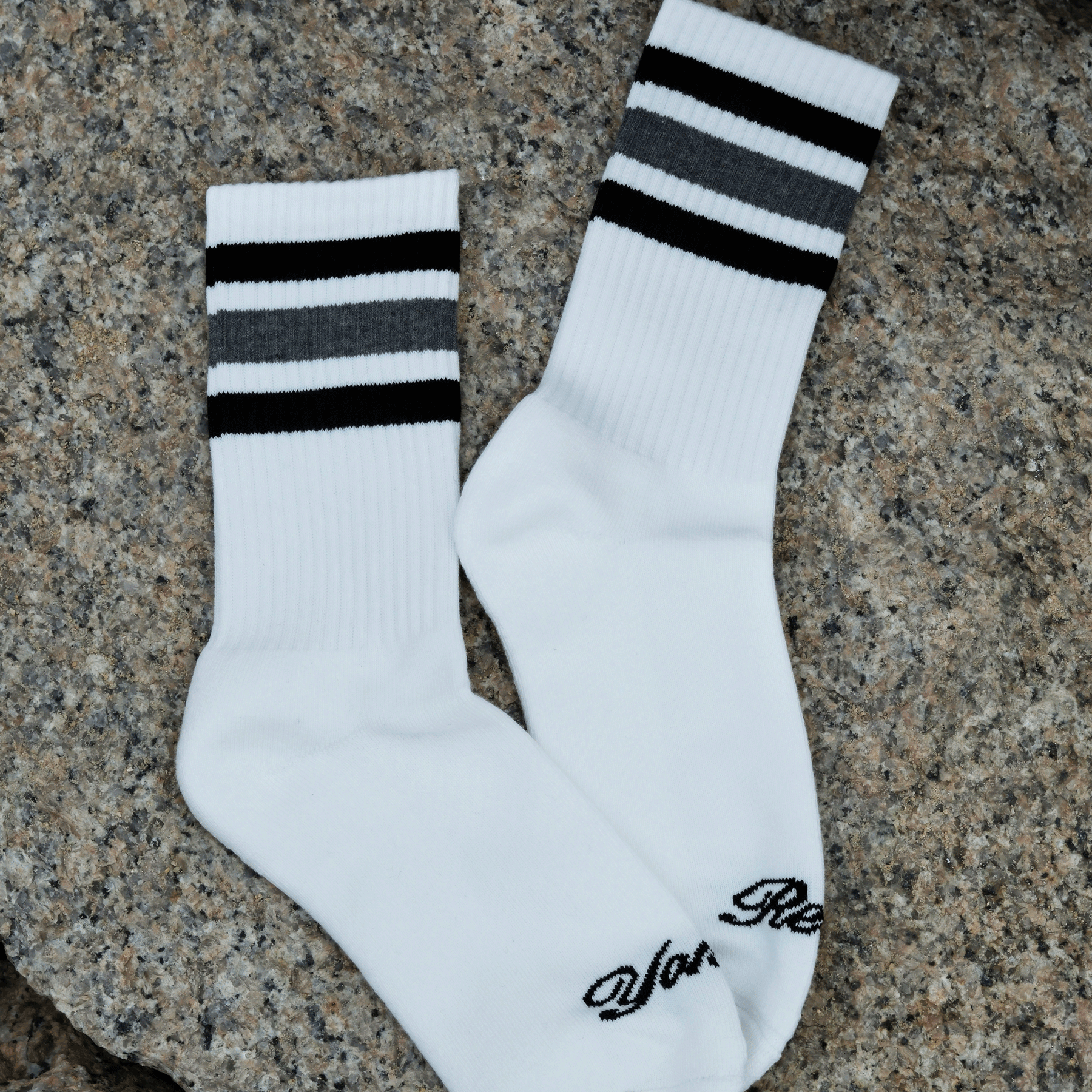 白袜YR白色毛巾底运动袜男女同款