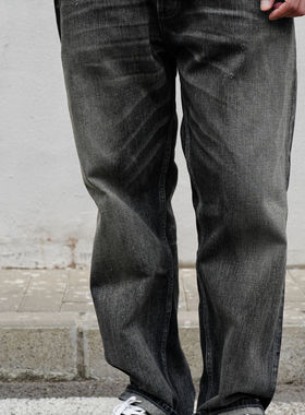 Yonder Realm 25AW牛王赤耳黑灰水洗牛仔裤