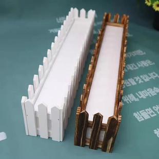 实木小栅栏杆白色田园篱笆干花假花木质栏栅围栏装 饰花阳台护栏