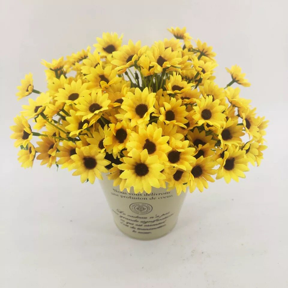 单只仿真花绢花向日葵爆款太阳花小把花仿真植物假花装饰花室外花